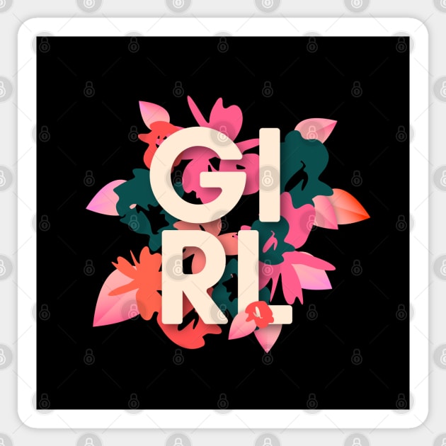 girl flower leaves Sticker by Mako Design 